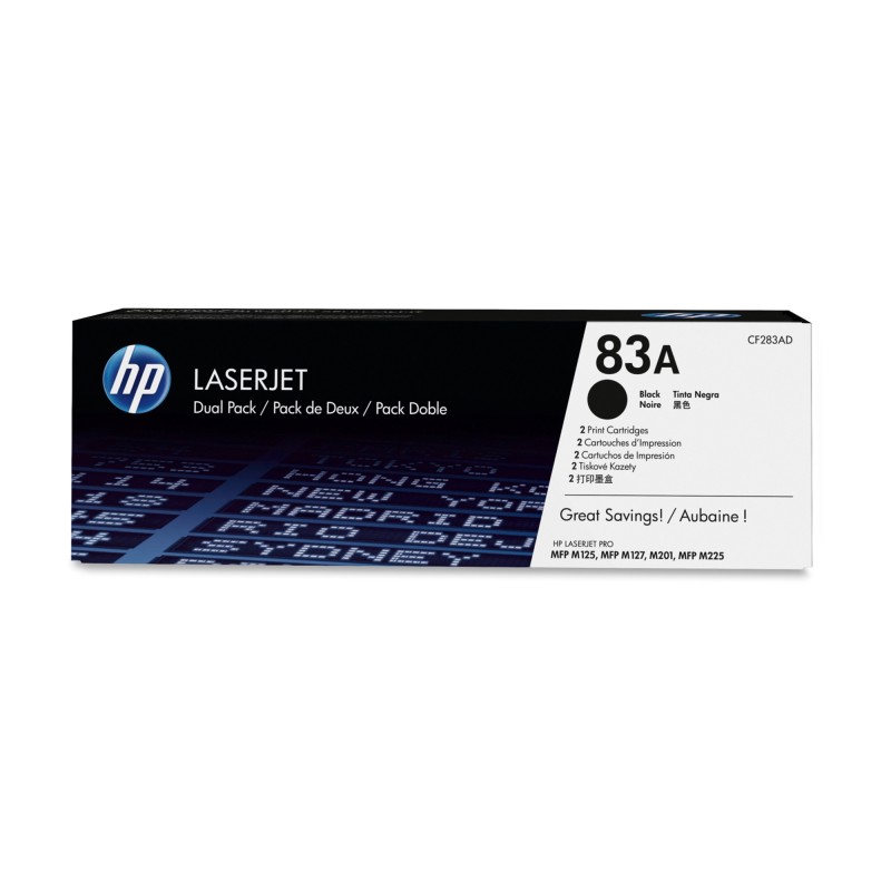 Hp Confezione 2 Toner originale 83A Nero CF283AD 1.500 pag cad