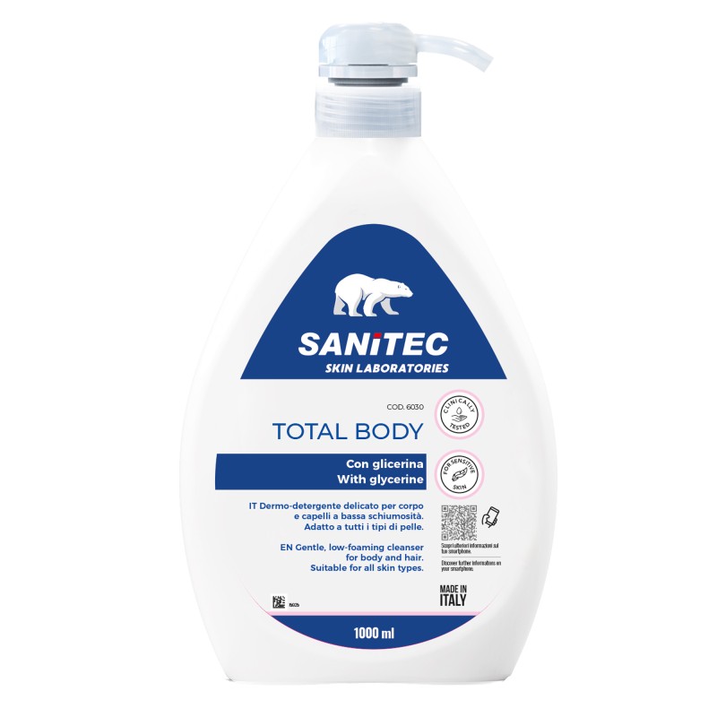 Sapone Total Body con glicerina dispenser 1 L tè verde Sanitec