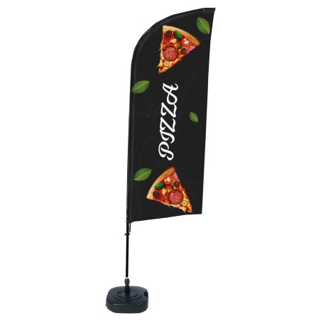 Bandiera a vela PIZZA con base riempibile 89 x 240 cm Studio T