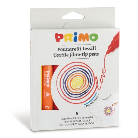 Pennarelli per tessuto colori assortiti Primo astuccio 8 pezzi