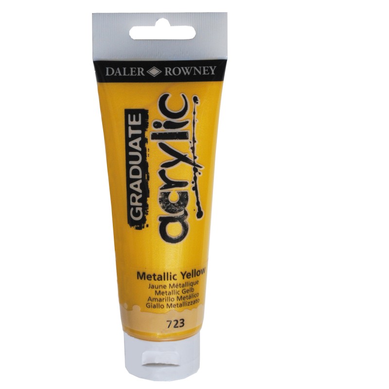 Colore acrilico fine Graduate 120 ml giallo metal Daler Rowney