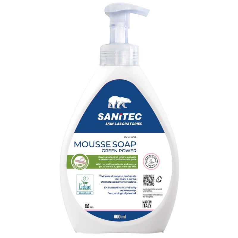 Sapone in mousse Green Power dispenser 600 ml floreale Sanitec