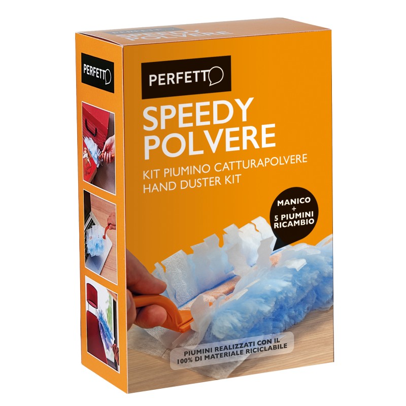 Piumino Speedy polvere manico allungabile + 5 ricambi Perfetto