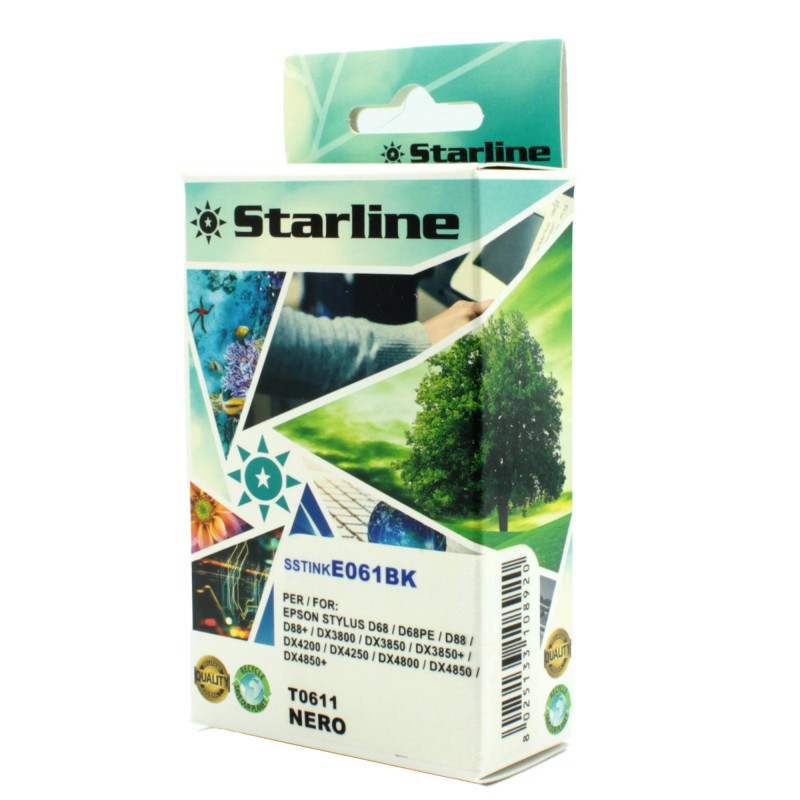 Starline Cartuccia ink per Epson Nero C13T06114010 T0611 17ml