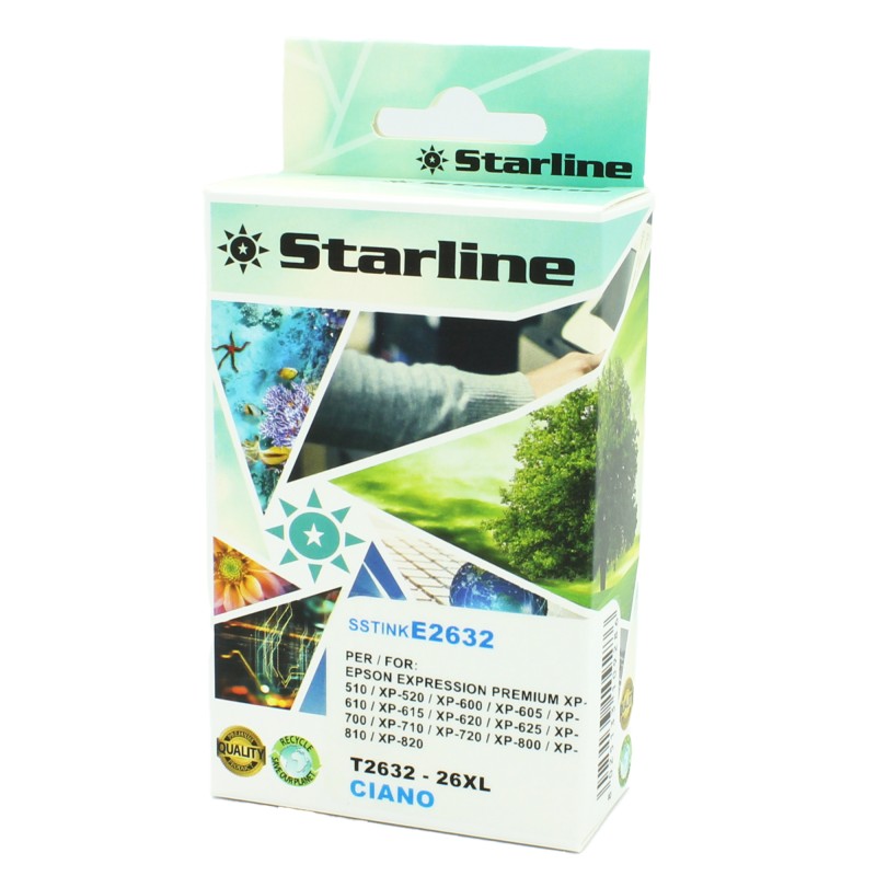 Starline Cartuccia ink per Epson Ciano C13T26324012 26XL 11ml