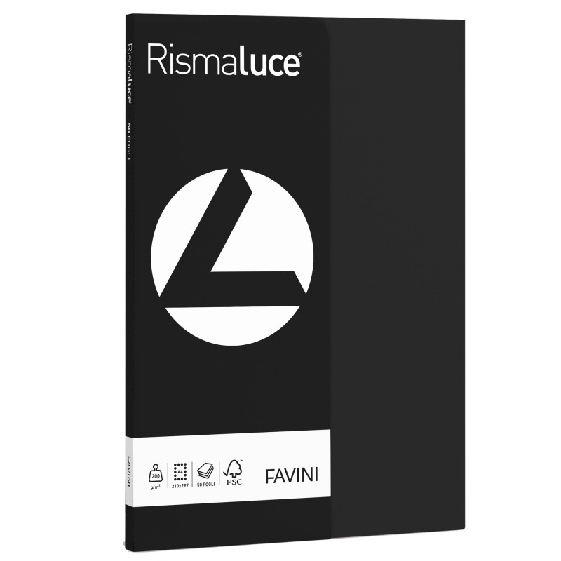 Carta Rismaluce Small A4 200 gr nero 63 Favini conf. 50 fogli