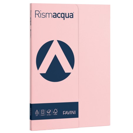 Carta Rismacqua Small A4 200 gr rosa 10 Favini conf. 50 fogli