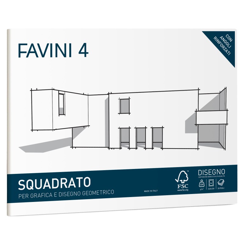 Album favini 4 24x33cm 220gr 20 fogli liscio squadrato Favini