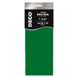 Carta velina 20 gr 50 x 76 cm verde chiaro Deco busta 5 fogli