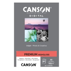 Carta Inkjet Premium 10 x 15 cm 255 gr 50 fogli lucida Canson