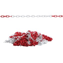 Catena segnaletica 25 m materiale plastico bianco/rosso Valex