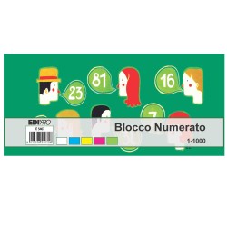 Blocchi numerati (1/1000) 5 colori assortiti 6 x 13 cm Edipro