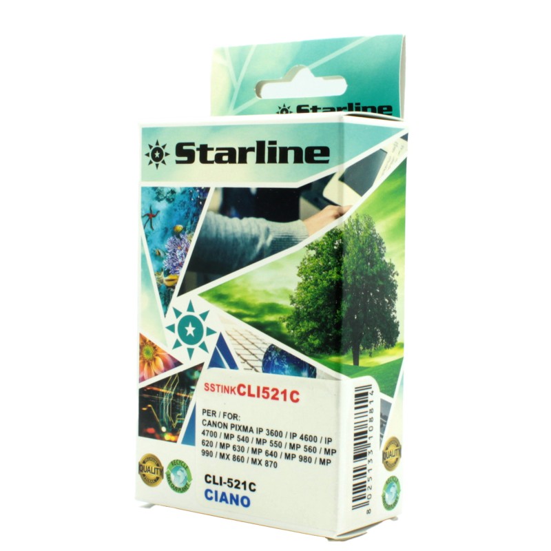 Starline Cartuccia ink per Canon Ciano CLI521 C 2934B001 9ml