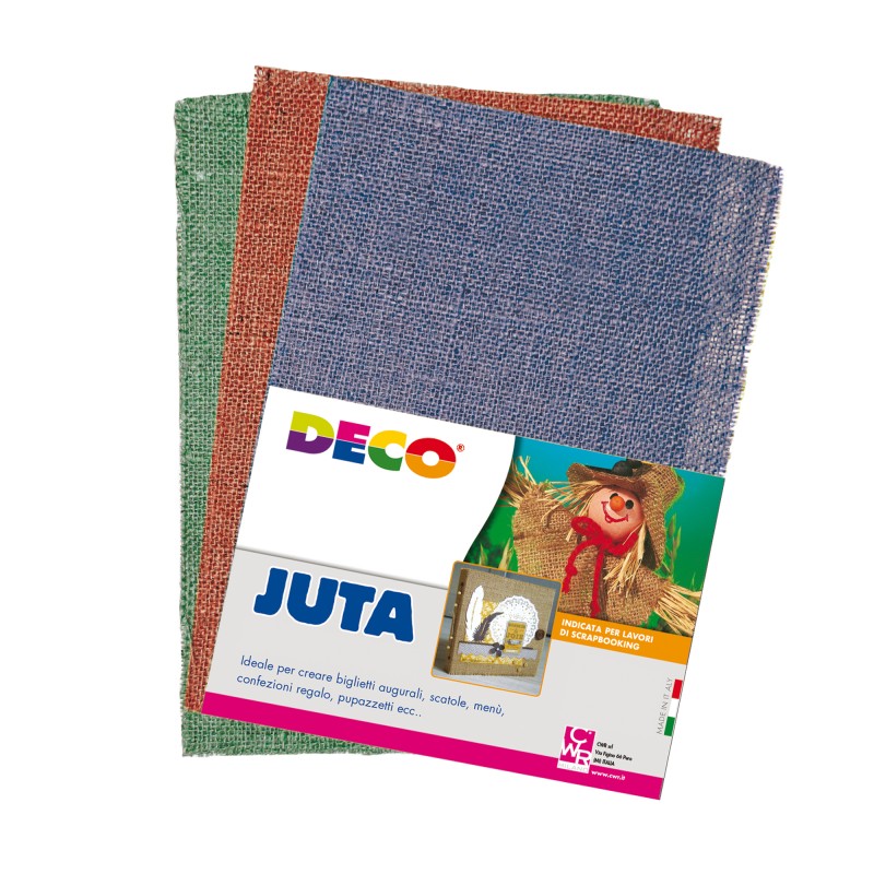 Juta naturale 20 x 30 cm colori assortiti Deco conf.10 pezzi