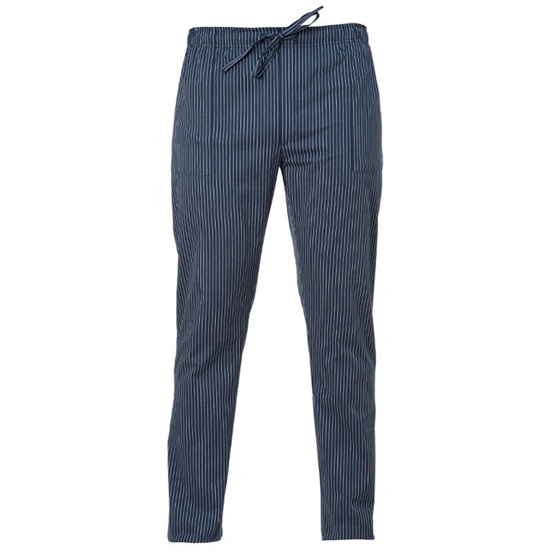 Pantalone cuoco Enrico unisex taglia XL gessato blu Giblor's