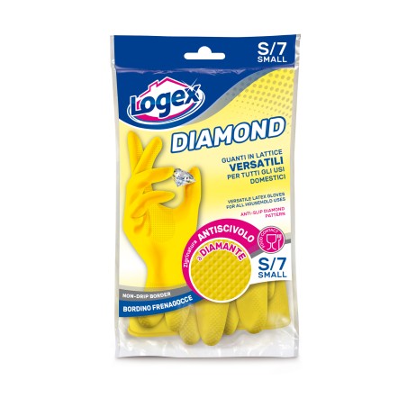 Guanti in lattice Diamond taglia S giallo Logex Professional