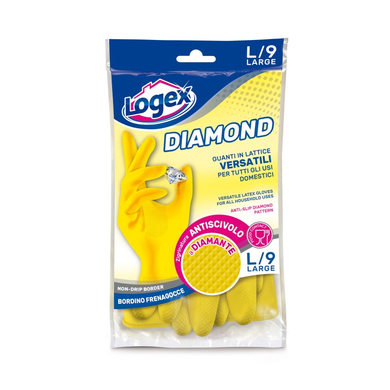 Guanti in lattice Diamond taglia L giallo Logex Professional