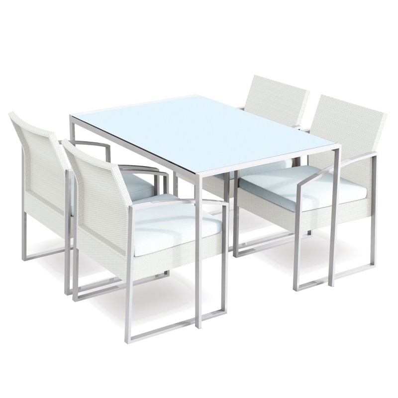 Set pranzo Bilbao bianco/grigio Garden Friend set 5 elementi