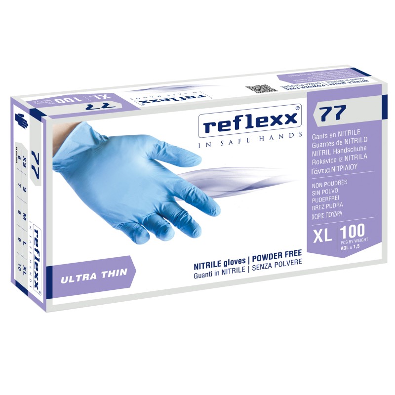 Guanti in nitrile R77 tg XL azzurro Reflexx conf. 100 pezzi