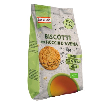 Biscotti biologici con fiocchi di avena 350 gr Fior Di Loto