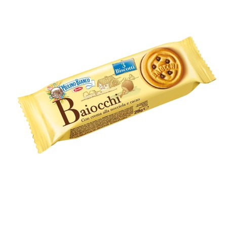 Baiocchi Mulino Bianco monoporzione con 3 biscotti da 28 gr