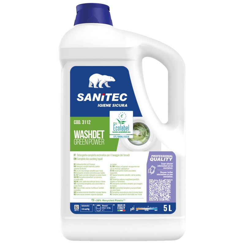 Detersivo liquido lavatrice Washdet Green Power 5 L Sanitec