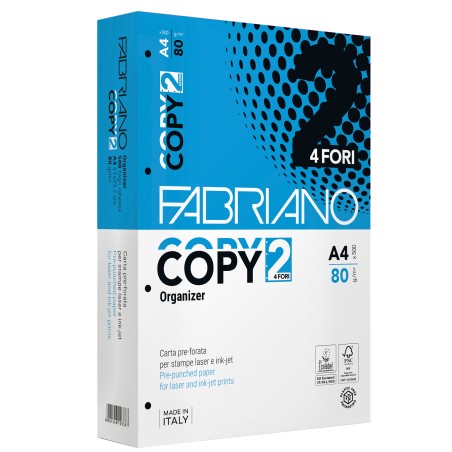 Carta Copy 4 fori A4 80 gr bianco Fabriano conf. 500 fogli