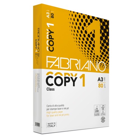 Carta copy1 class A3 80 gr bianco Fabriano conf. 500 fogli