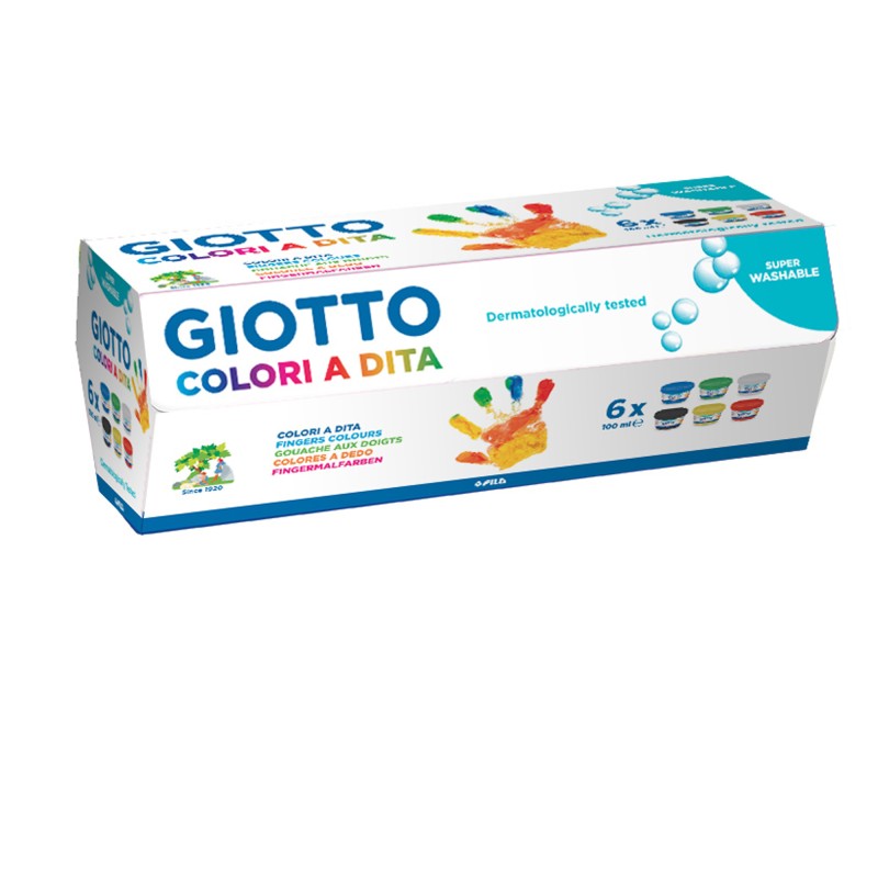 Colori a dita 100 ml colori assortiti Giotto conf. 6 pezzi