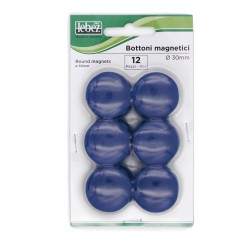 Bottoni magnetici diametro 3 cm blu Lebez blister 12 pezzi