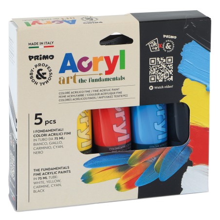 Colori Acryl 75ml colori assortiti Primo astuccio 5 colori