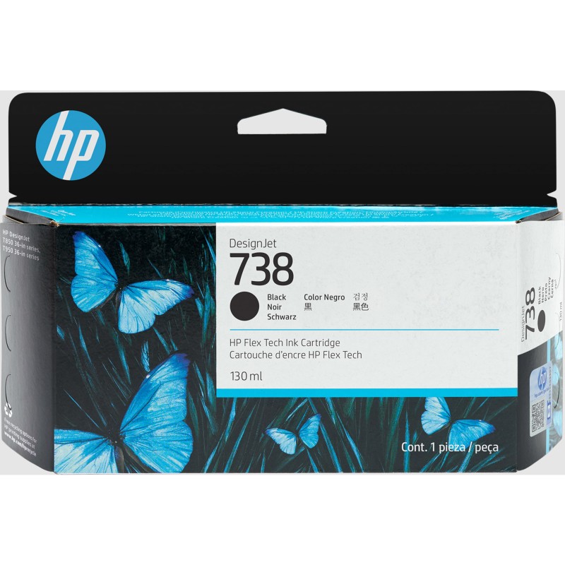 Hp originale Cartuccia Ink DesignJet 738 Nero 498N4A 130ml