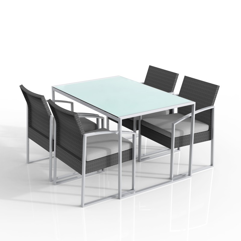 Set pranzo Bilbao nero/grigio Garden Friend set 5 elementi