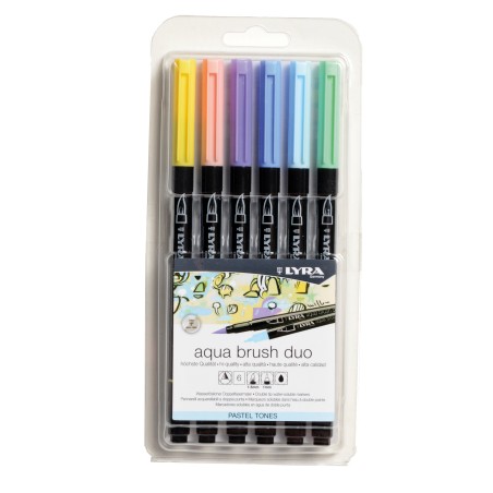 Pennarello Aqua Brush Duo colori pastel Lyra conf. 6 pezzi