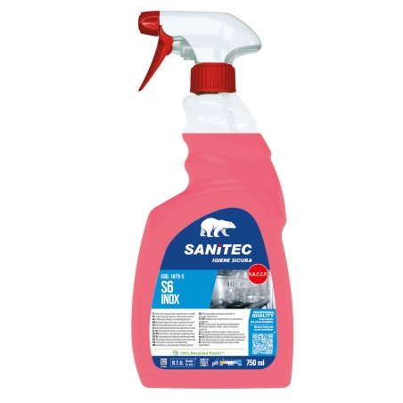 Detergente sgrassante S6 Inox per superfici 750 ml Sanitec