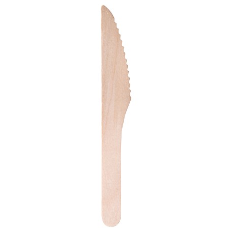 Coltello monouso in legno 16 cm Signor Bio conf. 100 pezzi