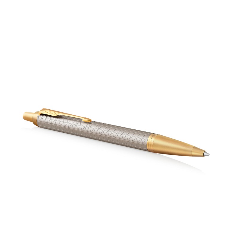 Penna sfera IM Premium Grey Metal Chiselled punta M Parker