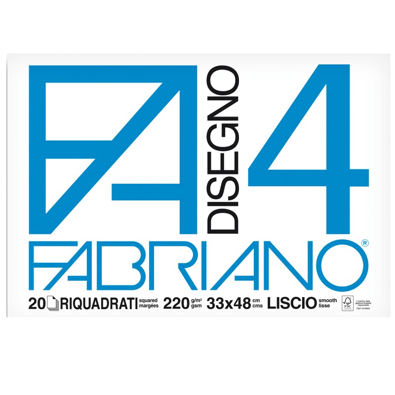 Album F4 33x48cm 220gr 20 fogli liscio squadrato Fabriano