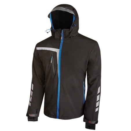 Giacca da lavoro SoftShell Quick nero/blu taglia L UPower