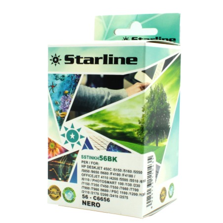 Starline Cartuccia ink Compatibile per HP 56 Nero C6656AE