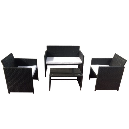 Salotto Valencia nero/bianco Garden Friend set 4 elementi