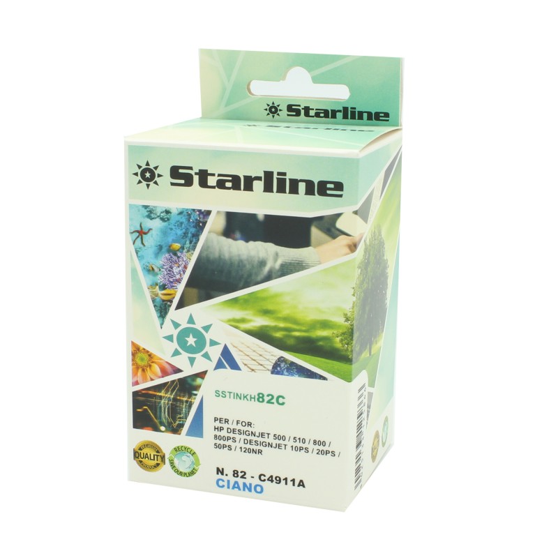 Starline Cartuccia ink Compatibile per HP N.82 Ciano 69ml