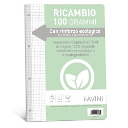 Ricambi c/rinforzo ecologico A4 100 gr 40 fg 4 mm Favini