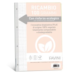 Ricambi c/rinforzo ecologico A4 100 gr 40 fg 5 mm Favini