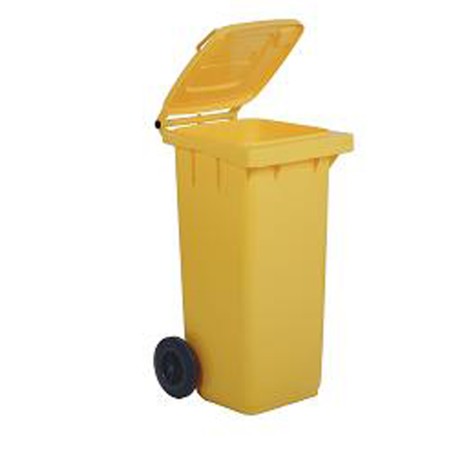 Bidone carrellato 48x55x93 cm 120 L giallo Mobil Plastic