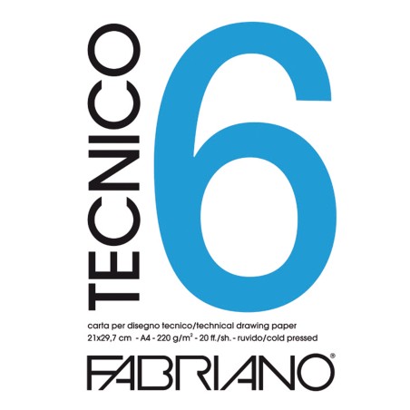 Blocco Tecnico 6 25x35cm 20 fogli 220gr ruvido Fabriano