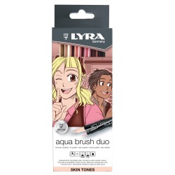 Pennarello Aqua Brush Duo skin tones Lyra conf. 6 pezzi