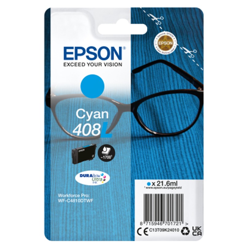 Epson Cartuccia DuraBrite Ultra 408L Ciano C13T09K24010