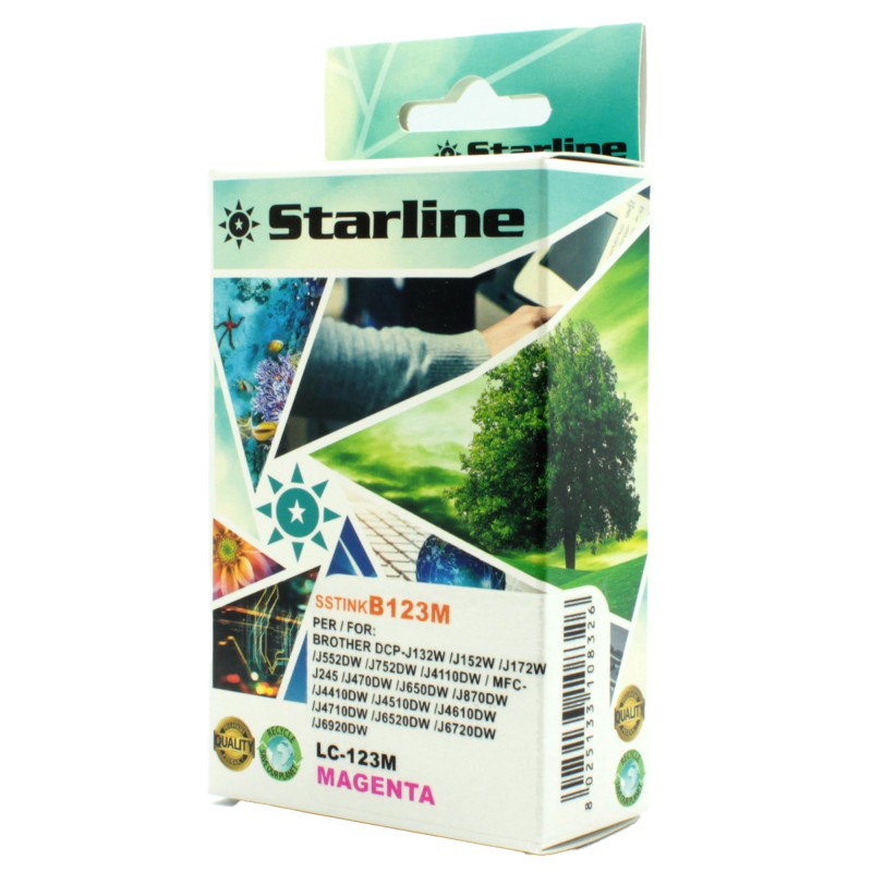 Starline Cartuccia ink per Brother Magenta LC123M 10ml