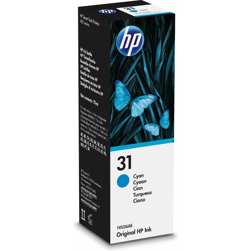 Hp Flacone inchiostro originale 31 Ciano 1VU26AE 70 ml